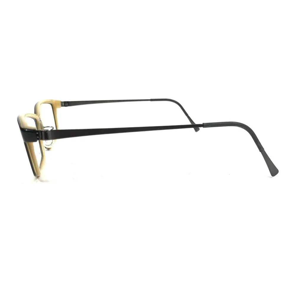 Lindberg Eyeglasses Frames 1129 Col.AC58 Black Gray Beige Rectangular 54-12-150